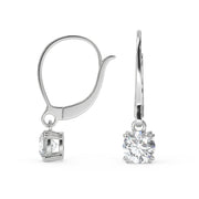 Kaila Round Cut Double Prong Earrings Leverback - Nivetta